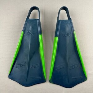 Voit Duck Feet Custom Model Swim Fins Navy Blue Lime Green XS 3-5 Rubber